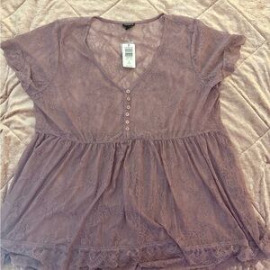 NWT Torrid lavender lace babydoll top size 3 3X